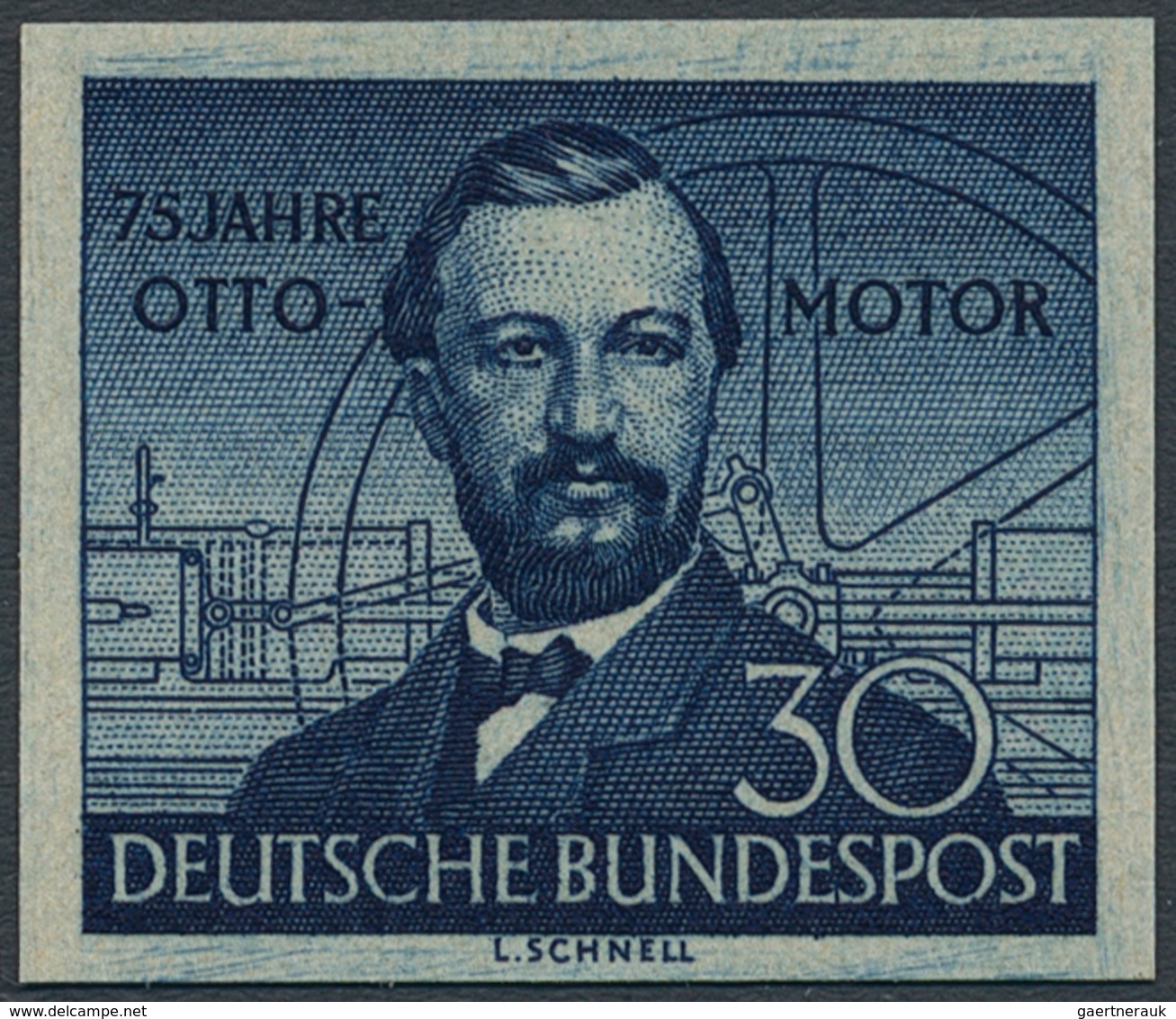 Bundesrepublik Deutschland: 1952, 75 Jahre Otto-Motor Als UNGEZÄHNTER PROBEDRUCK Auf Gelbem Papier O - Lettres & Documents