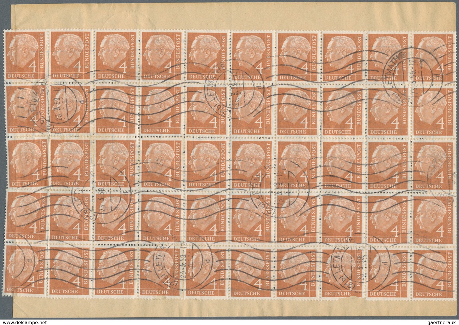 Bundesrepublik Deutschland: 1959. Telegramm Aus Letmathe (23.3.59) Mit Rs. 50er-Block 4 Pf Heuss I, - Covers & Documents