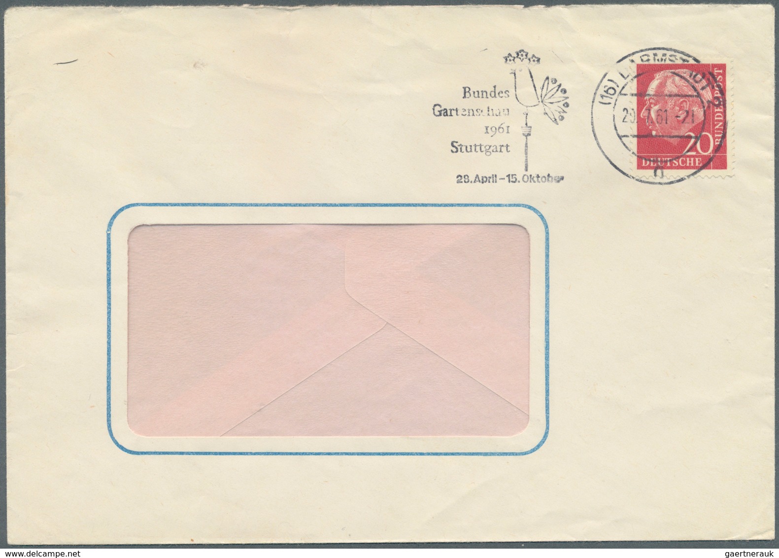 Bundesrepublik Deutschland: 1961/63, Heuss lumogen, kpl. Serie auf 5 portogerechten Briefen aus Darm