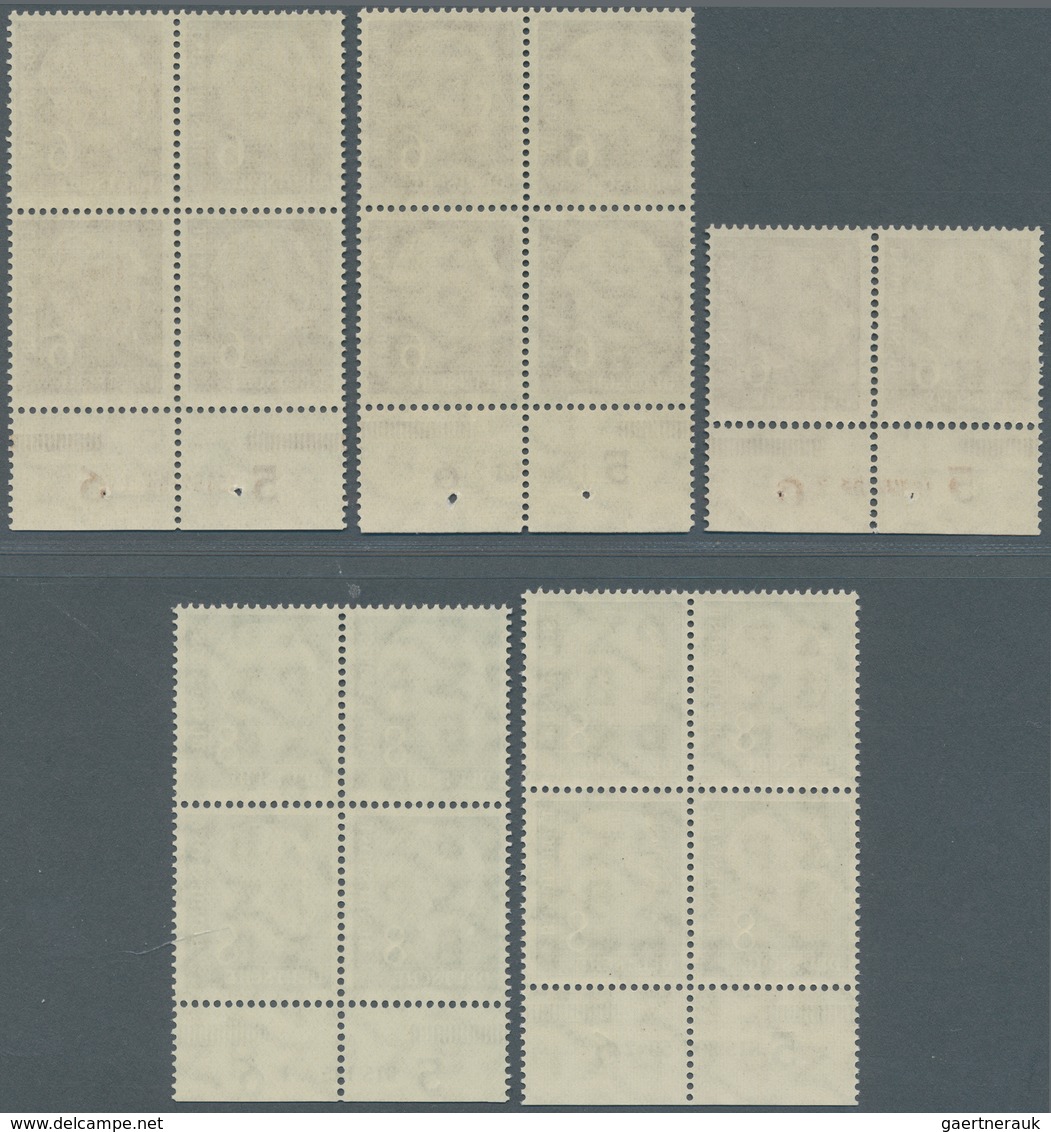 Bundesrepublik Deutschland: 1954, Freimarken Th. Heuss 6 Pf Im Waagerechten Paar, 2 Viererblocks Und - Briefe U. Dokumente