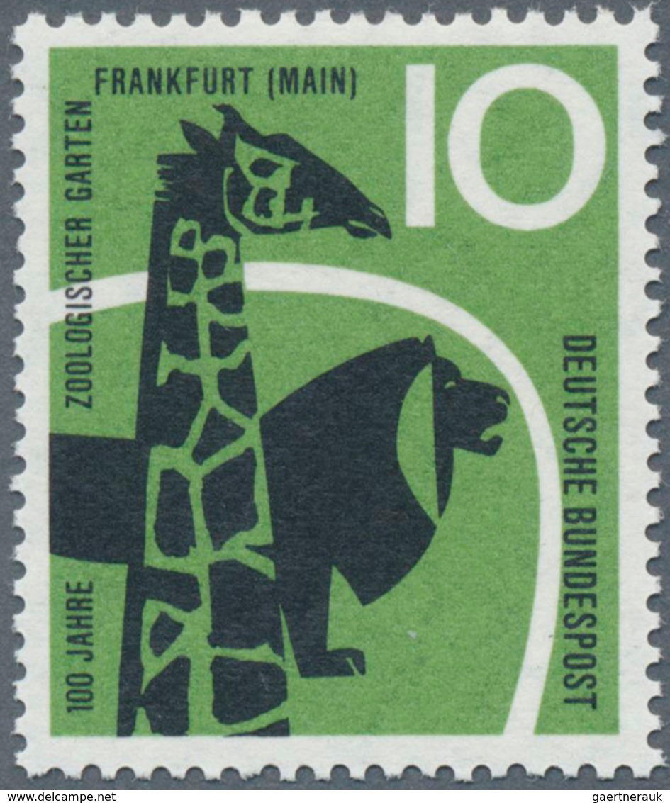 Bundesrepublik Deutschland: 1958, Zoologischer Garten Frankfurt, Zwei Verschiedene Gezähnte 10 Pfenn - Covers & Documents