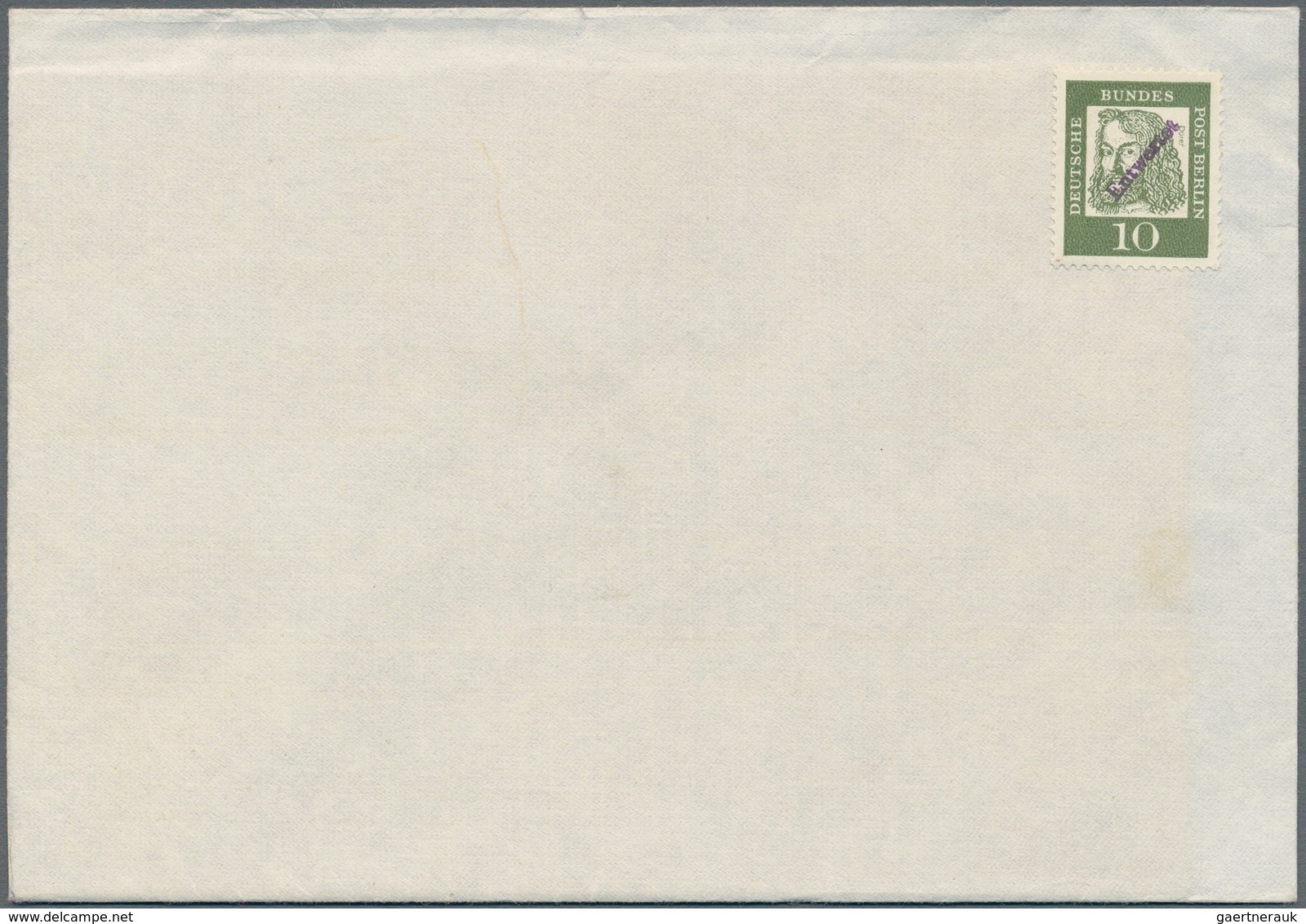 Bundesrepublik Deutschland: 1961. 10 Pf Dürer Auf Fluoreszierendem Papier Ohne Wasserzeichen (sog. B - Lettres & Documents