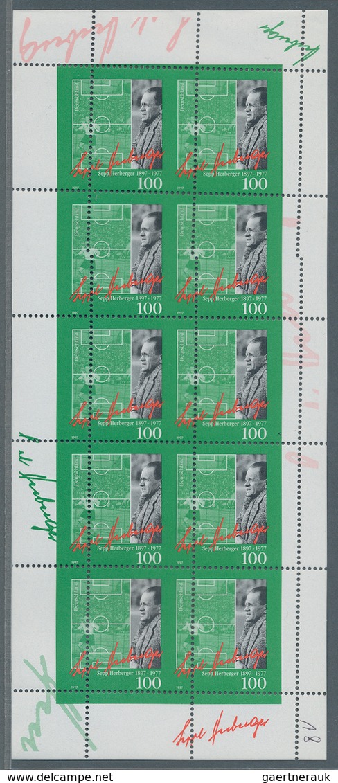 Bundesrepublik Deutschland: 1988/1996, 100 Pf Th. Giehse Senkr. Paar Vom OR, 640 Pf Freimarke (2 Zäh - Covers & Documents