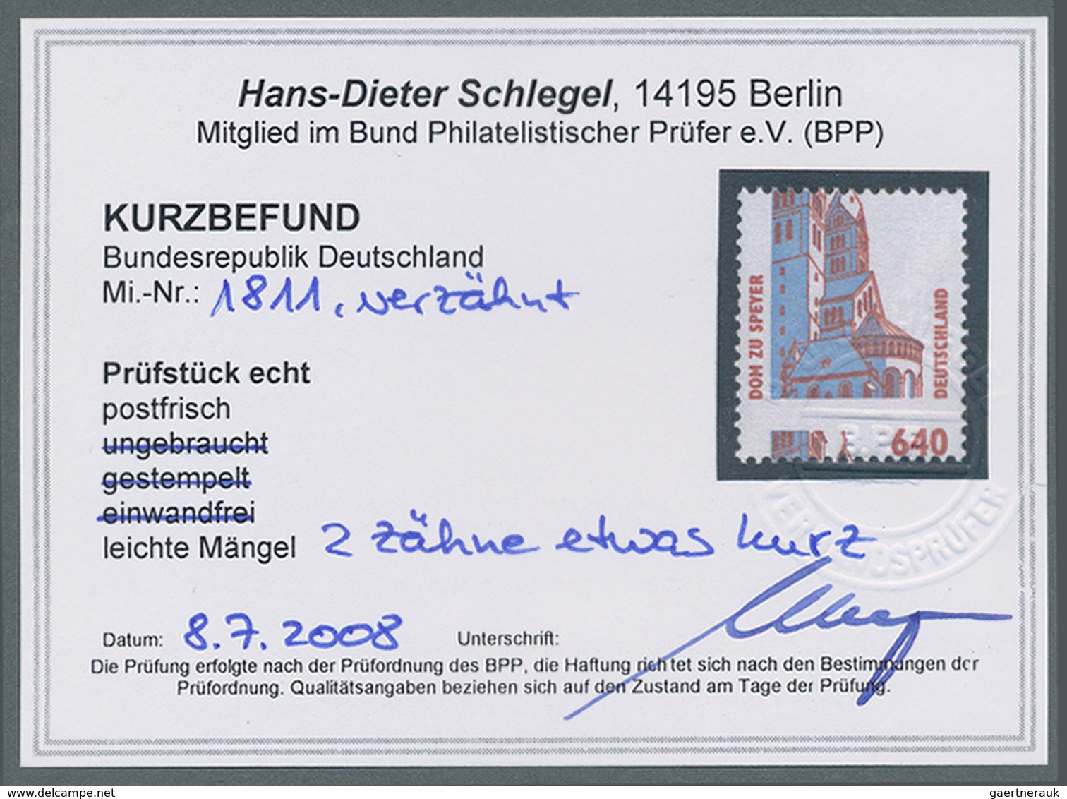 Bundesrepublik Deutschland: 1988/1996, 100 Pf Th. Giehse Senkr. Paar Vom OR, 640 Pf Freimarke (2 Zäh - Covers & Documents