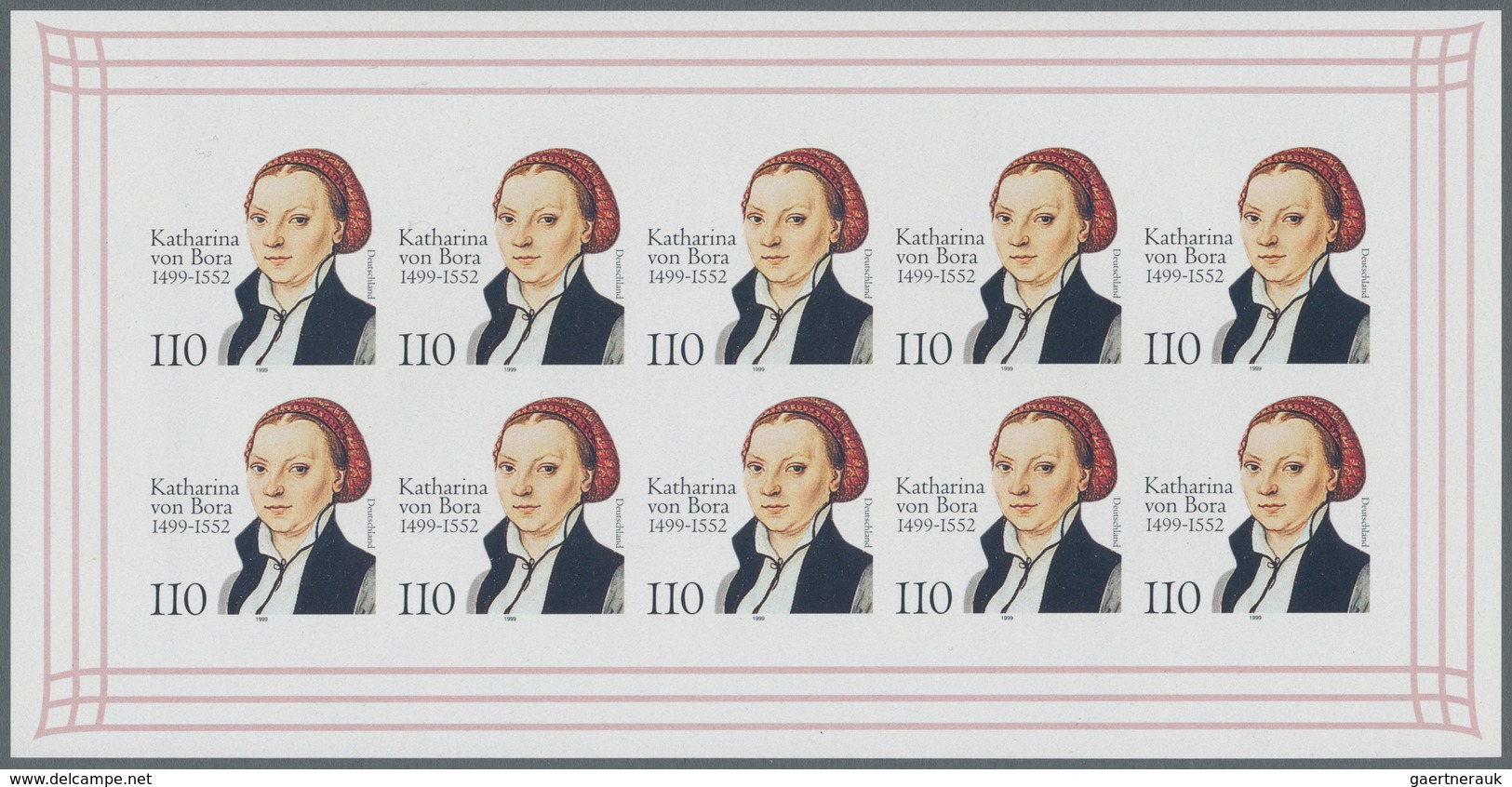 Bundesrepublik Deutschland: 1999, Sonderausgabe 110 Pf „500. Geburtstag Von Katharina Von Bora”, Im - Covers & Documents