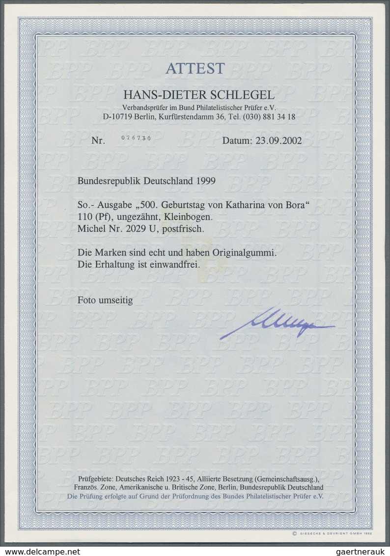 Bundesrepublik Deutschland: 1999, Sonderausgabe 110 Pf „500. Geburtstag Von Katharina Von Bora”, Im - Covers & Documents