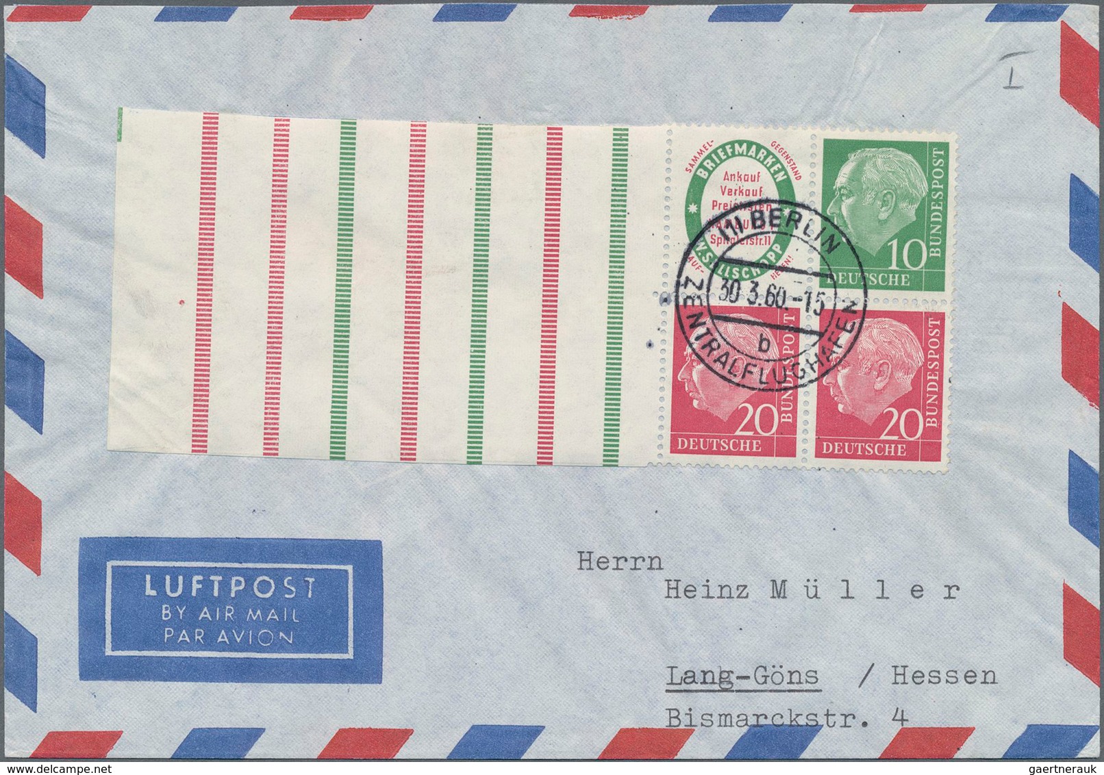 Bundesrepublik - Zusammendrucke: 1955, Heuss Zusammendruck Viererblock Mit Breitem Strichelleisten-B - Se-Tenant