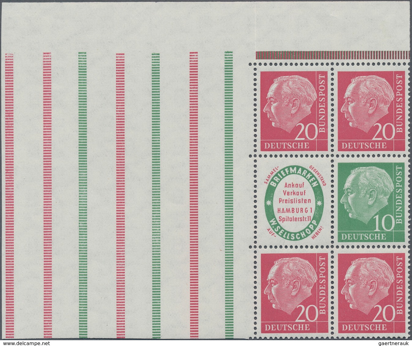 Bundesrepublik - Zusammendrucke: 1955, Heuss-Zusammendrucke RL 1 Und 2 Postfrisch In Zwei Unterschie - Se-Tenant