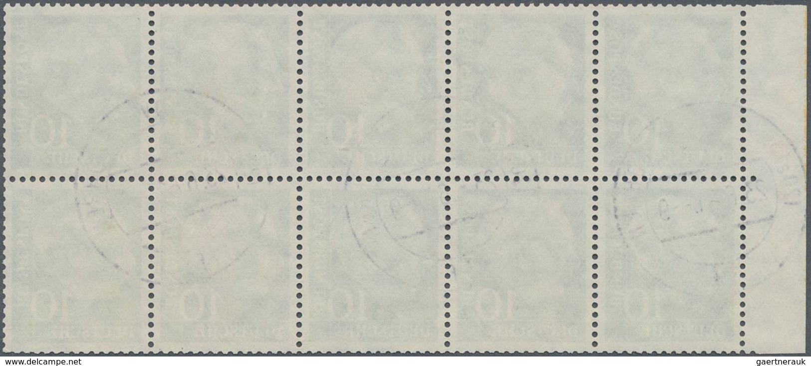 Bundesrepublik - Zusammendrucke: 1960, 10 Pfg. Heuss Heftchenblatt Mit Roter Bogenlaufnummer, Gestem - Zusammendrucke