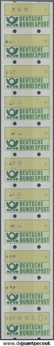 Bundesrepublik - Automatenmarken: 1981, 40 Pf Im 11er-Streifen Mit 2 Rückseitigen Zählnummern, Unter - Automatenmarken [ATM]