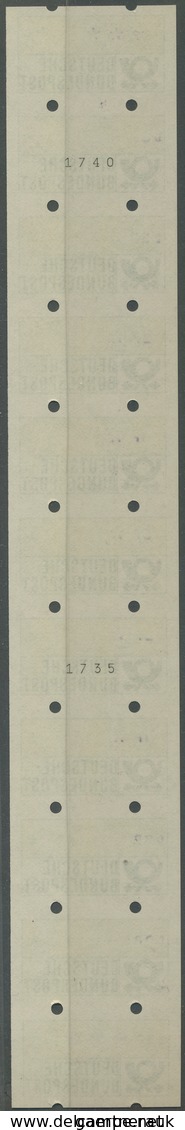 Bundesrepublik - Automatenmarken: 1981, 40 Pf Im 11er-Streifen Mit 2 Rückseitigen Zählnummern, Unter - Timbres De Distributeurs [ATM]