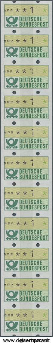 Bundesrepublik - Automatenmarken: 1981, 10 Pf Im 11er-Streifen Mit 3 Rückseitigen Zählnummern, Alle - Machine Labels [ATM]