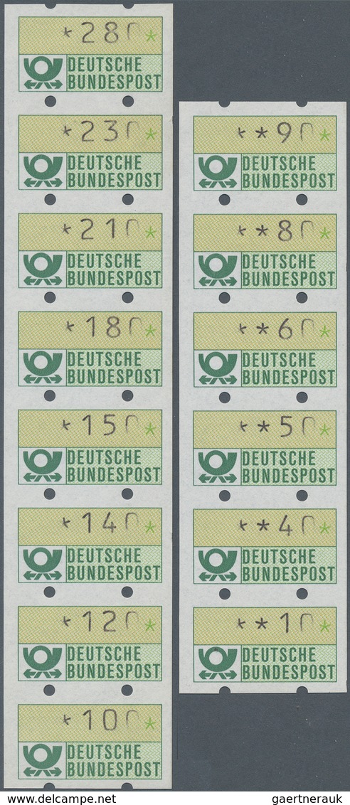 Bundesrepublik - Automatenmarken: 1981, 10 Pf - 280 Pf Kompl. Tastensatz Mit 14 Werten, Zusammenhäng - Automatenmarken [ATM]