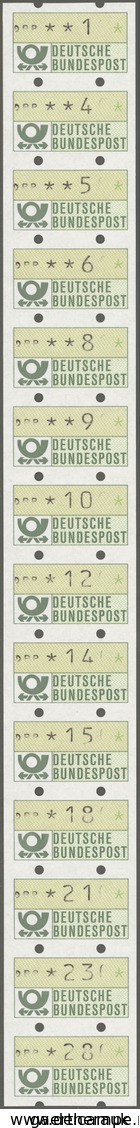 Bundesrepublik - Automatenmarken: 1981, 10 Pf - 280 Pf Kompl. Tastensatz Mit 14 Werten, Zusammenhäng - Timbres De Distributeurs [ATM]