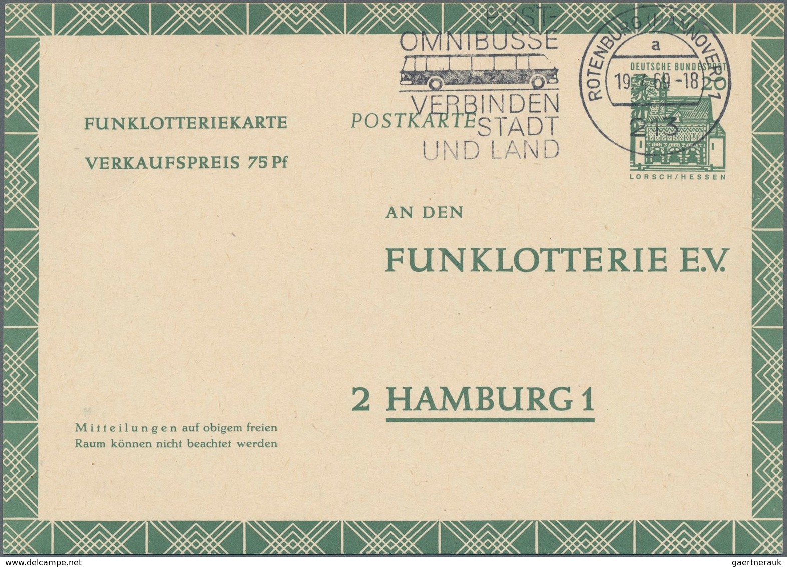 Bundesrepublik - Ganzsachen: 1966, 20 Pf Funklotterie Postkarte, SEHR SELTENEN ABART OHNE LUMOGEN BA - Sonstige & Ohne Zuordnung
