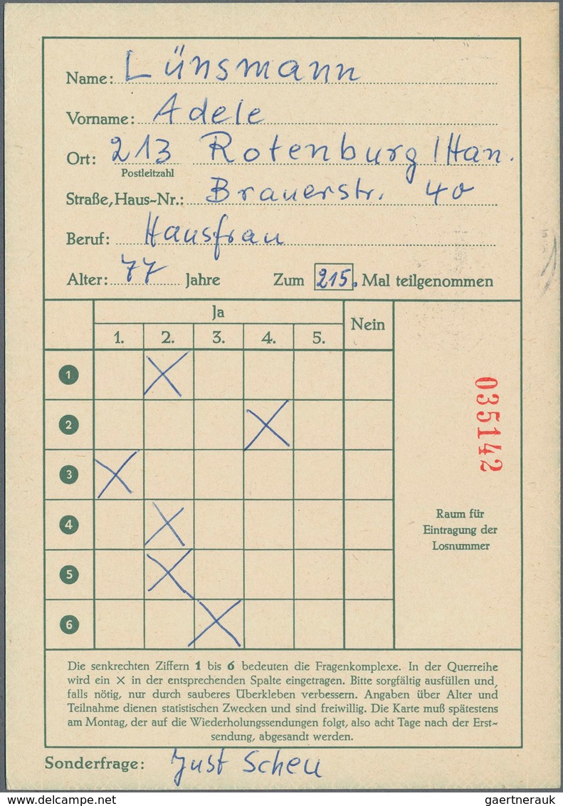 Bundesrepublik - Ganzsachen: 1966, 20 Pf Funklotterie Postkarte, SEHR SELTENEN ABART OHNE LUMOGEN BA - Autres & Non Classés