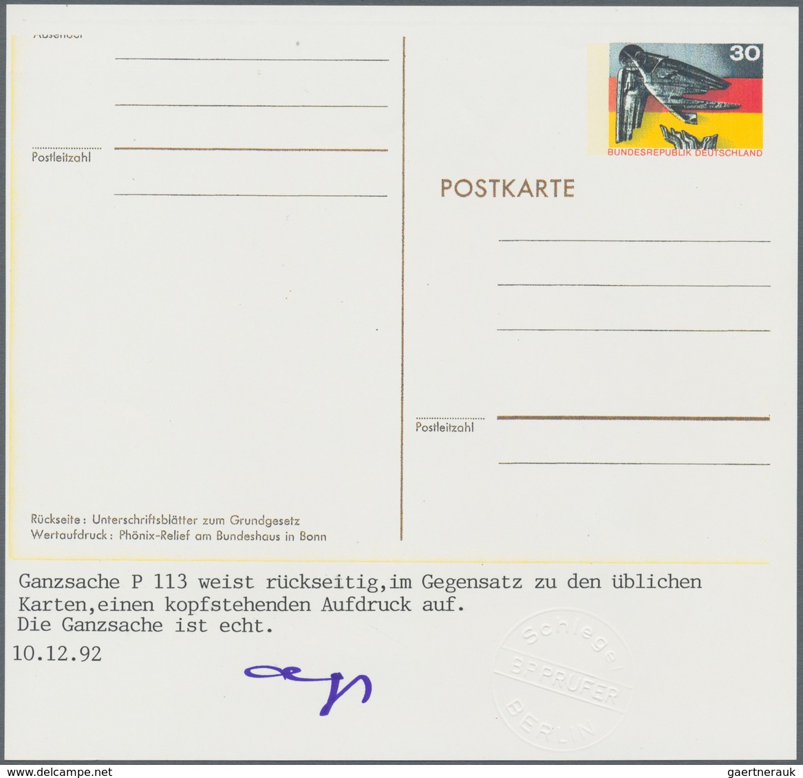 Bundesrepublik - Ganzsachen: 1974, "25 Jahre Bundesrepublik", Ganzsachenkarte Mit Sonderwert-Stempel - Autres & Non Classés