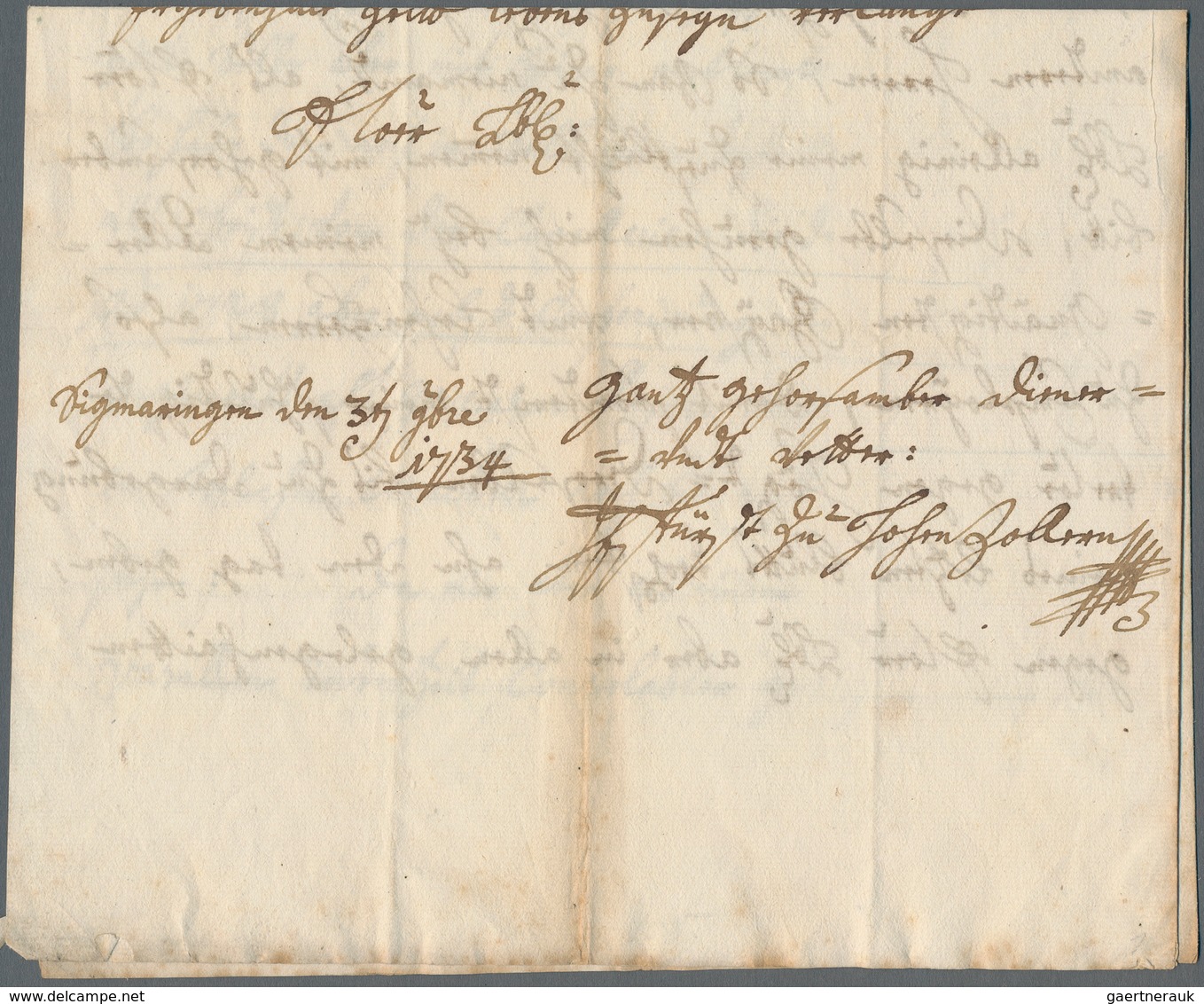 Autographen: Hohenzollern-Sigmaringen, Joseph Franz Ernst 1715-1769: Eigenhändig Geschriebener Brief - Other & Unclassified