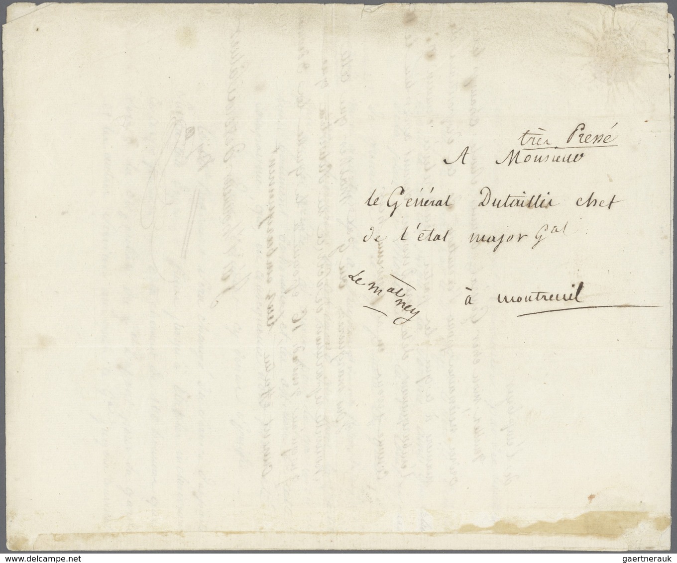 Autographen: NEY, MICHEL (1769-1815) Geboren In Saarlois, Herzog Von Elchingen, Fürst Von Moskwa Und - Autres & Non Classés