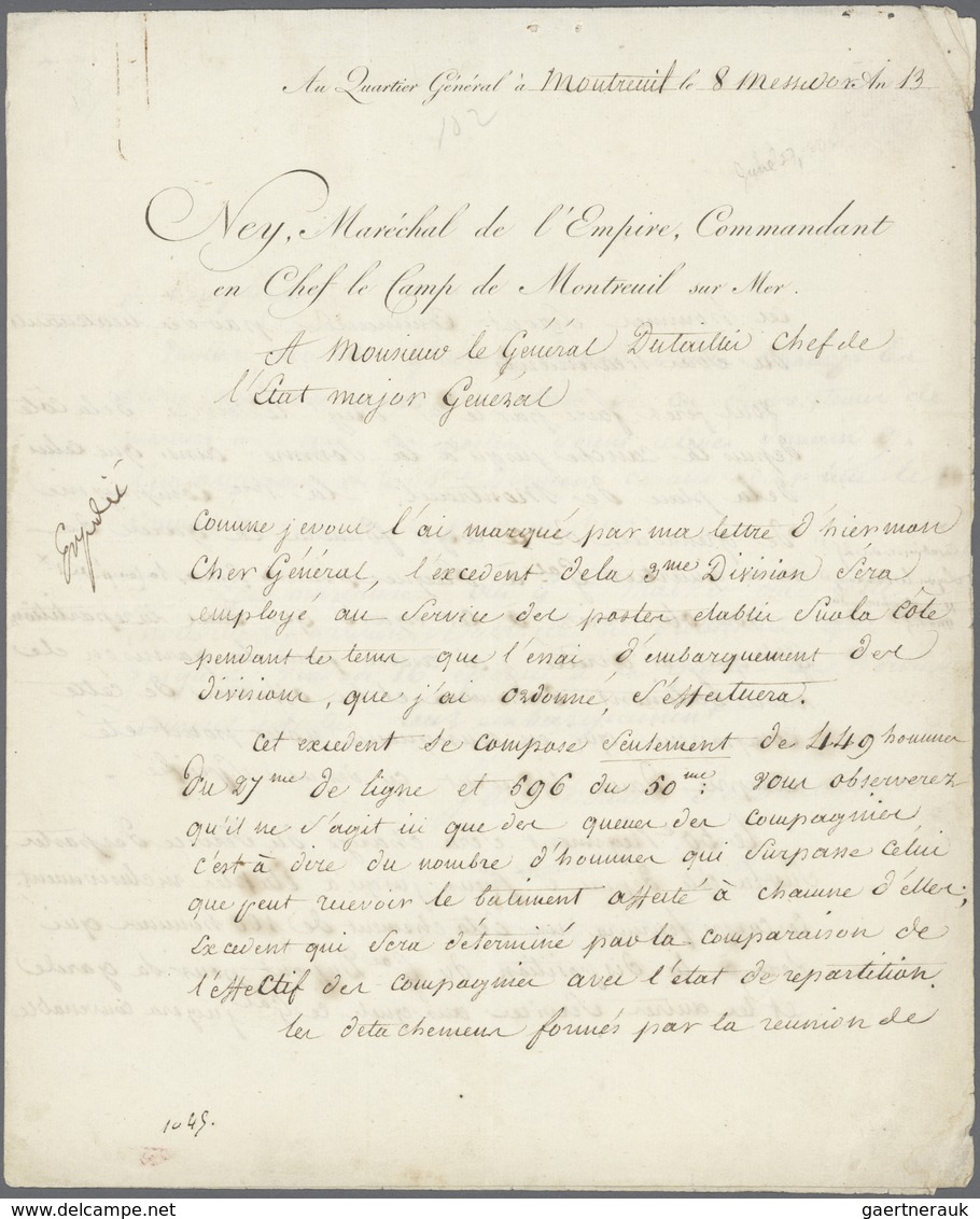 Autographen: NEY, MICHEL (1769-1815) Geboren In Saarlois, Herzog Von Elchingen, Fürst Von Moskwa Und - Other & Unclassified