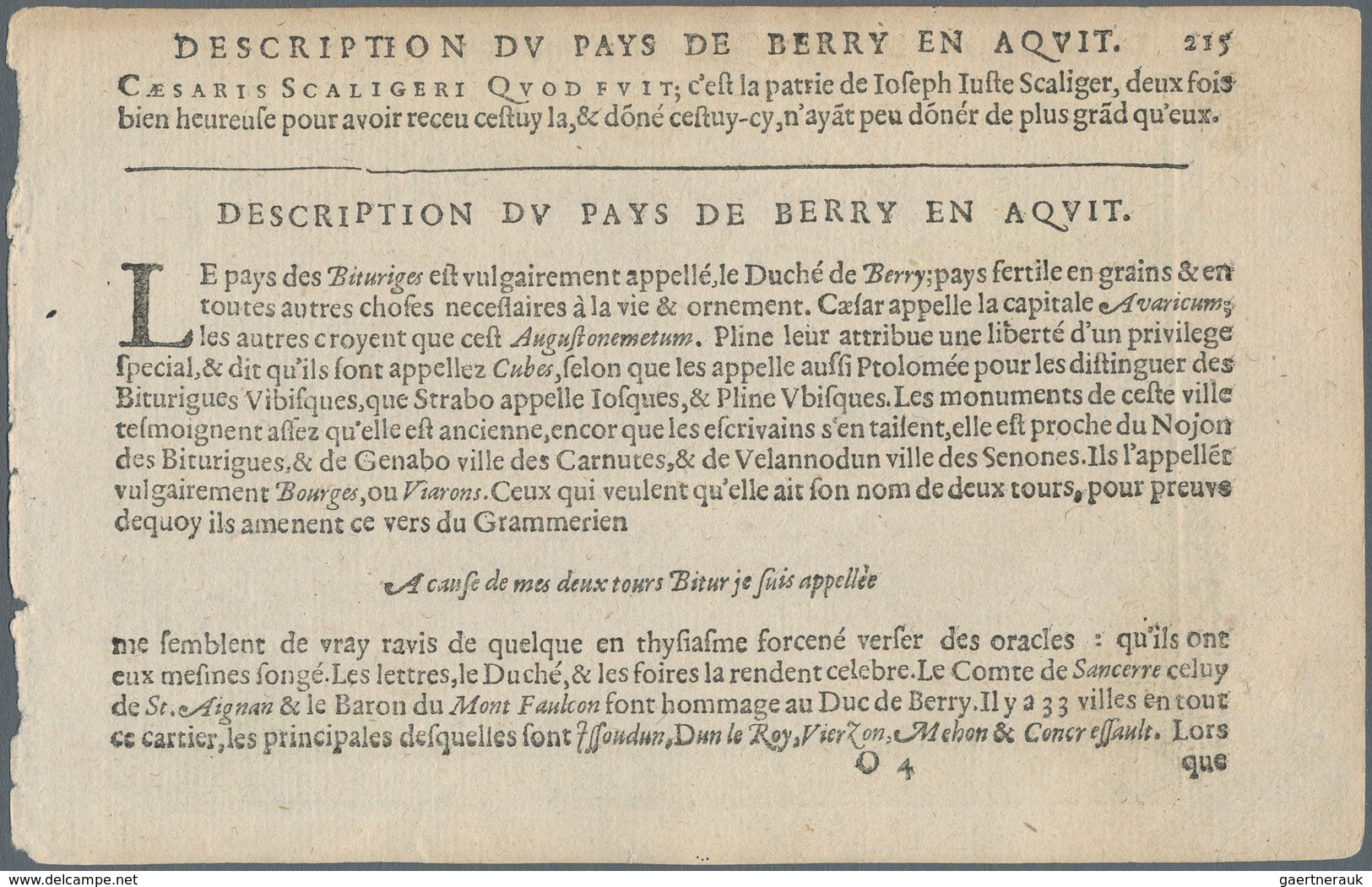 Landkarten Und Stiche: 1610. Lemovicum, Description Du Pays De Limosin En Gaule Aquit. Attractive Sm - Geography