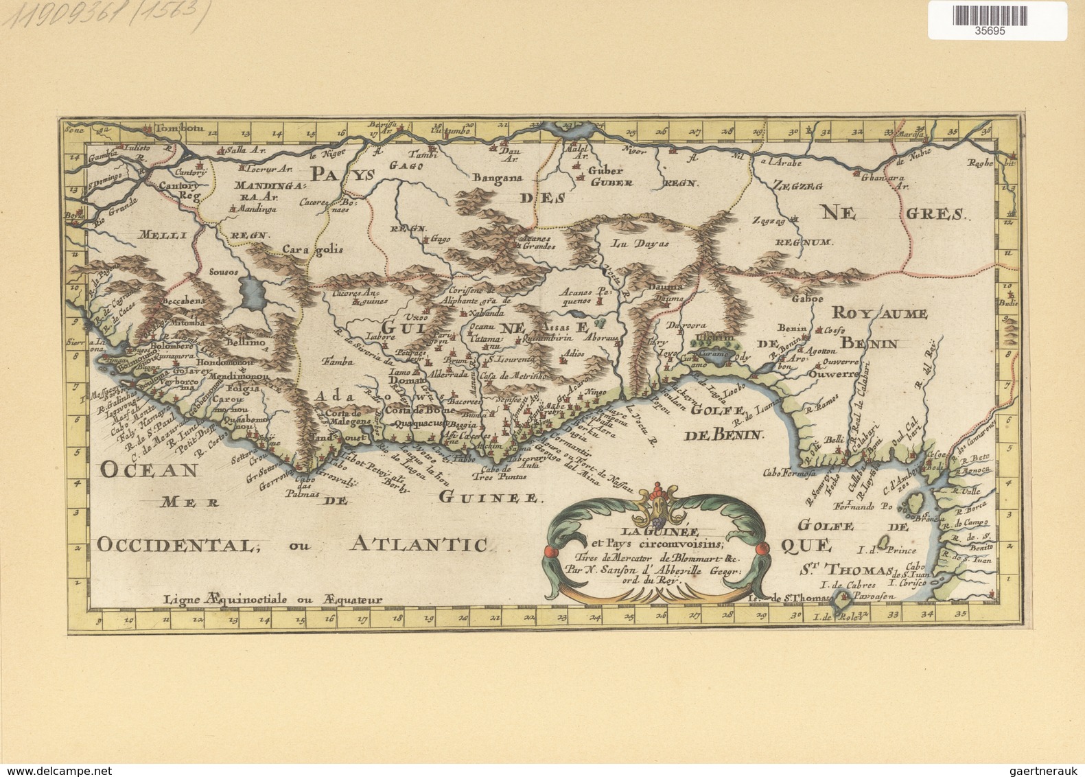 Landkarten Und Stiche: 1699. Map Of The Coast Of Guinee Including Gulf Of Benin, Part Of Nigeria, Et - Geographie