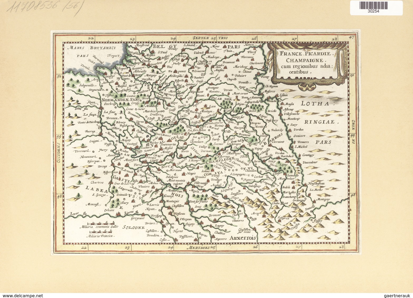 Landkarten Und Stiche: 1734. France, Picardie, Champaigne Cum Regionibus Adiacentibus. Map Of The Pi - Géographie