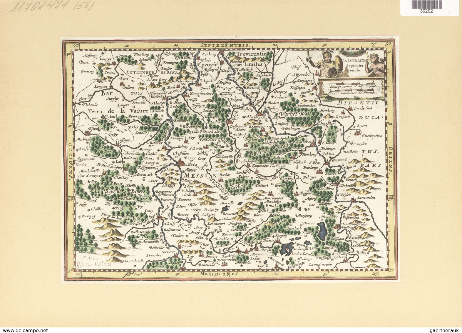 Landkarten Und Stiche: 1734. La Lorraine Septentionale, Published In The Mercator Atlas Minor 1734 E - Geographie