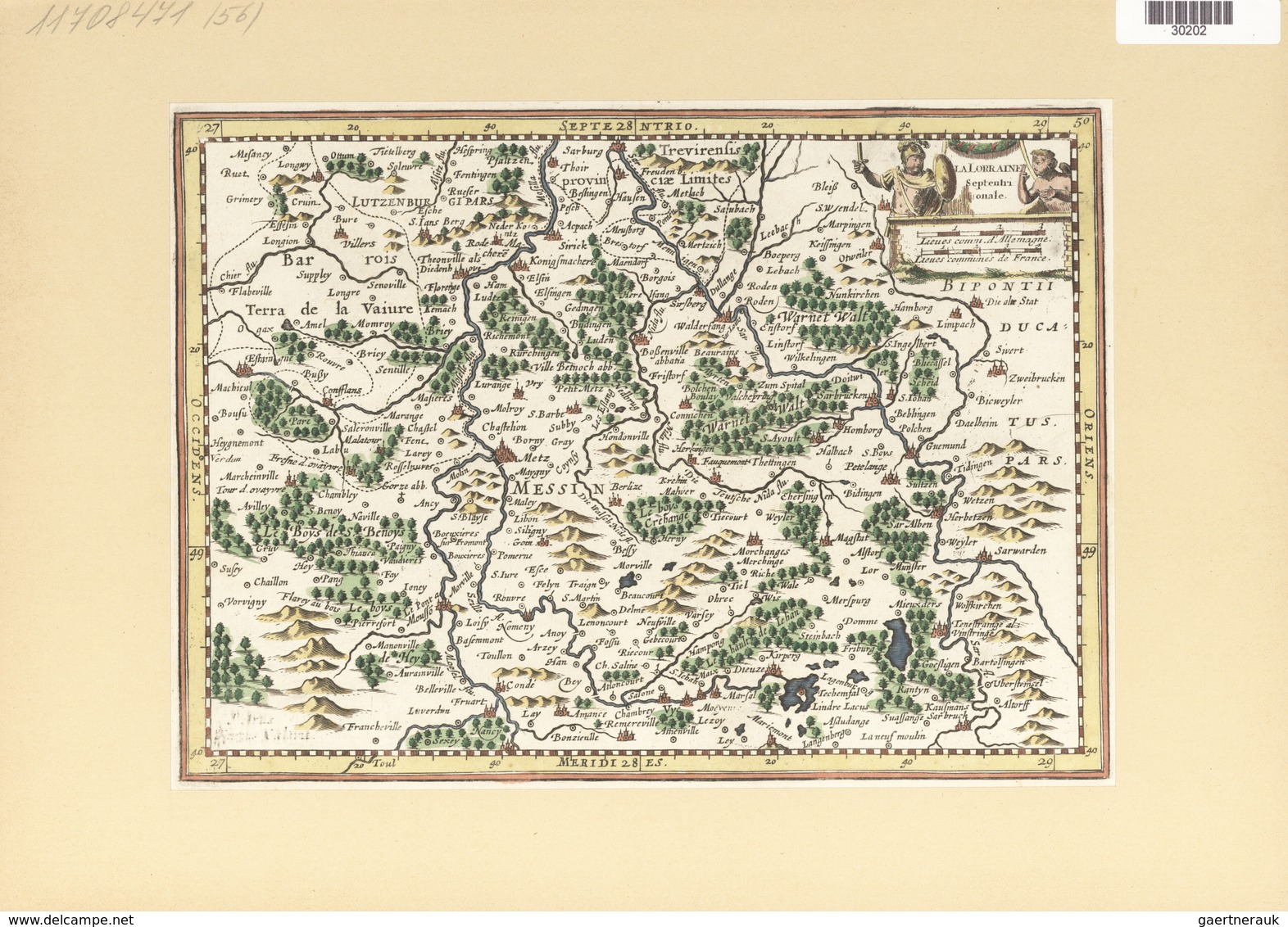 Landkarten Und Stiche: 1734. La Lorraine Septentionale, Published In The Mercator Atlas Minor 1734 E - Geography