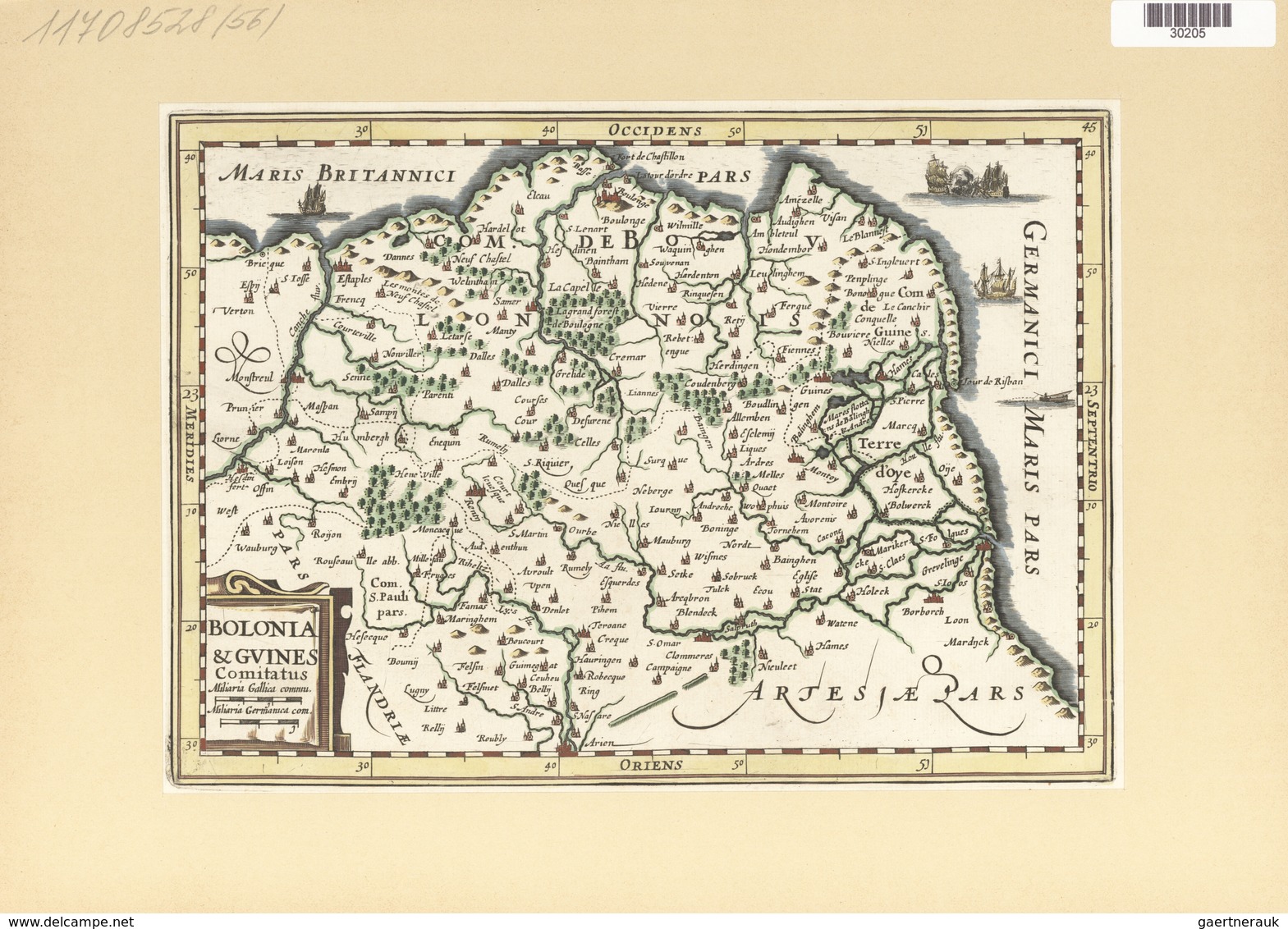 Landkarten Und Stiche: 1734. Bolonia & Guines Comitatus, Published In The Mercator Atlas Minor 1734 - Geographie