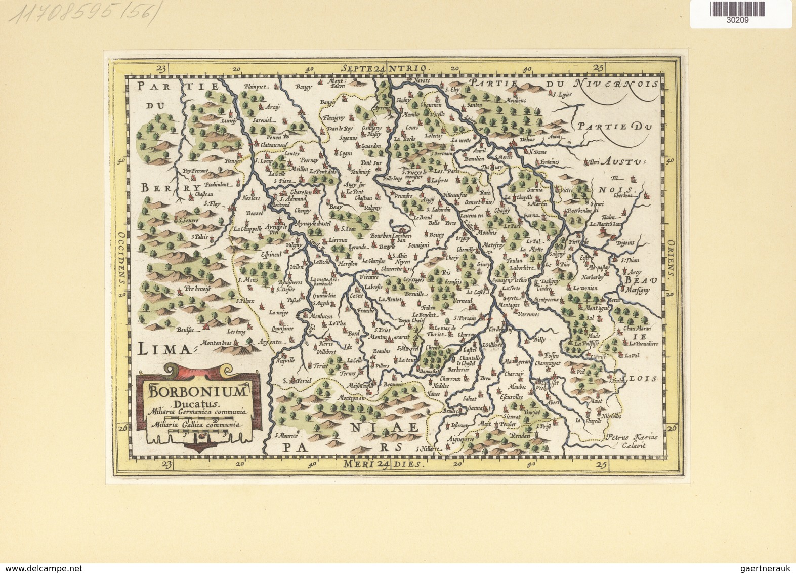 Landkarten Und Stiche: 1734. Borbonium Ducatus. Map Of The Bourbon Region Of France, Published In Th - Geography