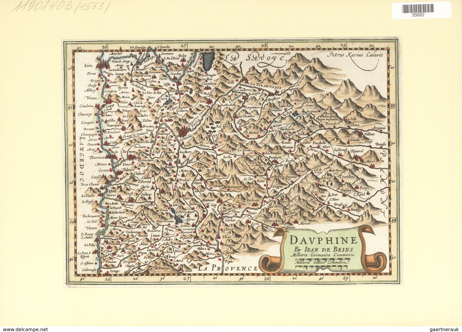 Landkarten Und Stiche: 1734. Map Of Dauphine, France. From The Mercator Atlas Minor Ca 1607, Later A - Geographie