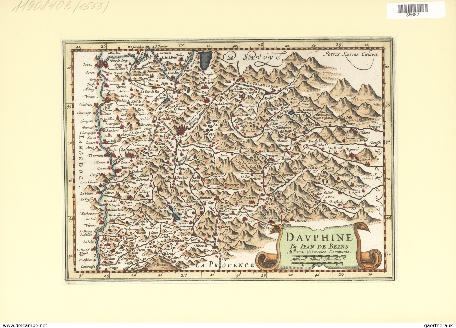 Landkarten Und Stiche: 1734. Map Of Dauphine, France. From The Mercator Atlas Minor Ca 1607, Later A - Geography