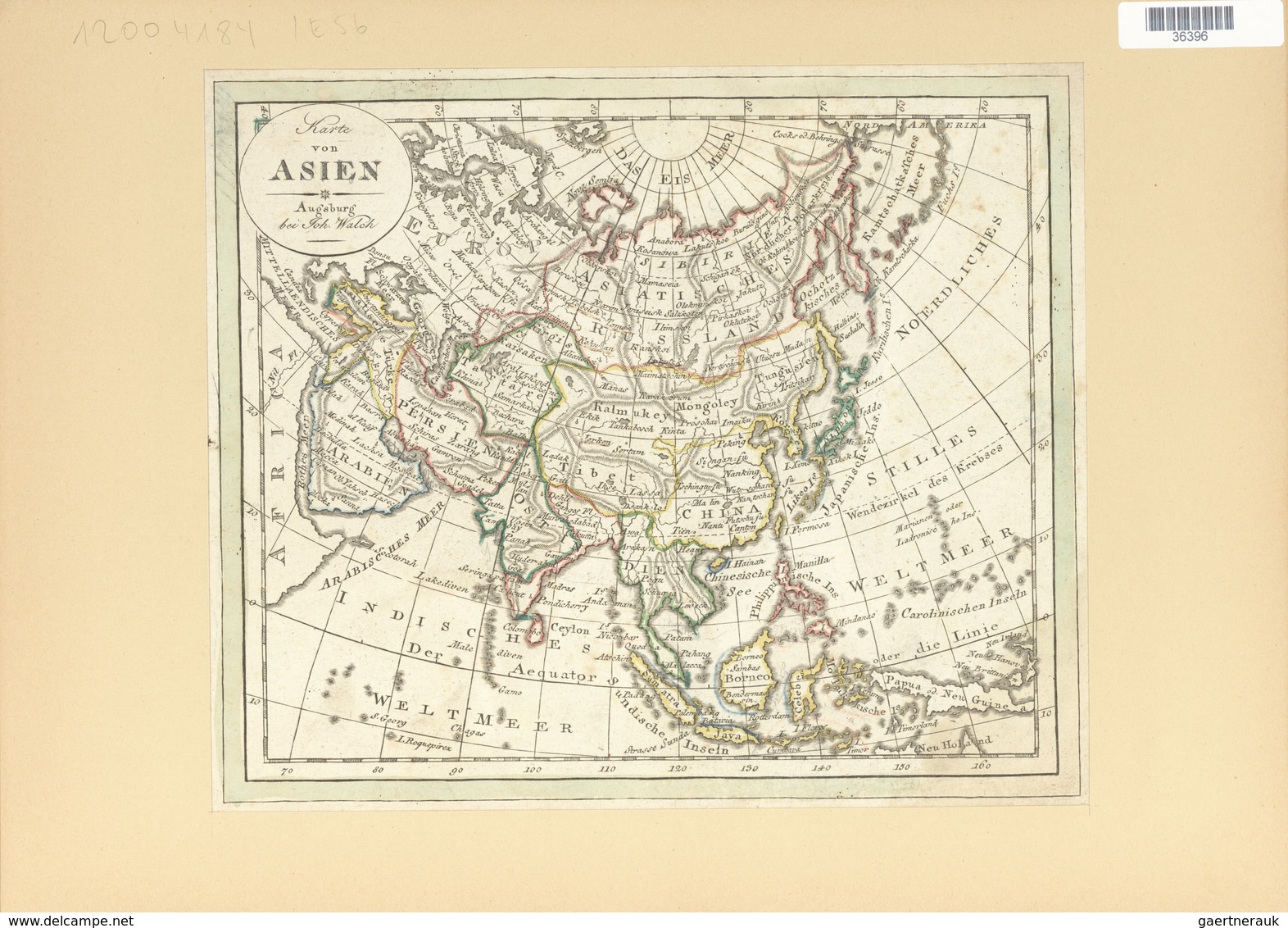 Landkarten Und Stiche: 1797. Map Of Asia From Russia To China, Korea, Japan, Indonesia, India, Phili - Géographie