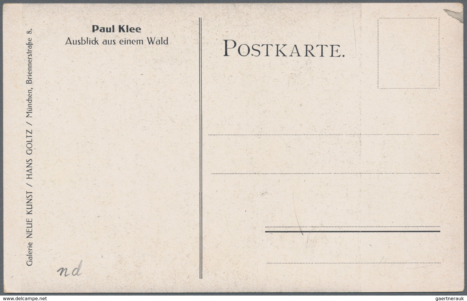 Ansichtskarten: Künstler / Artists: KLEE, Paul (1879-1940), Deutscher Maler Und Grafiker Des Express - Ohne Zuordnung