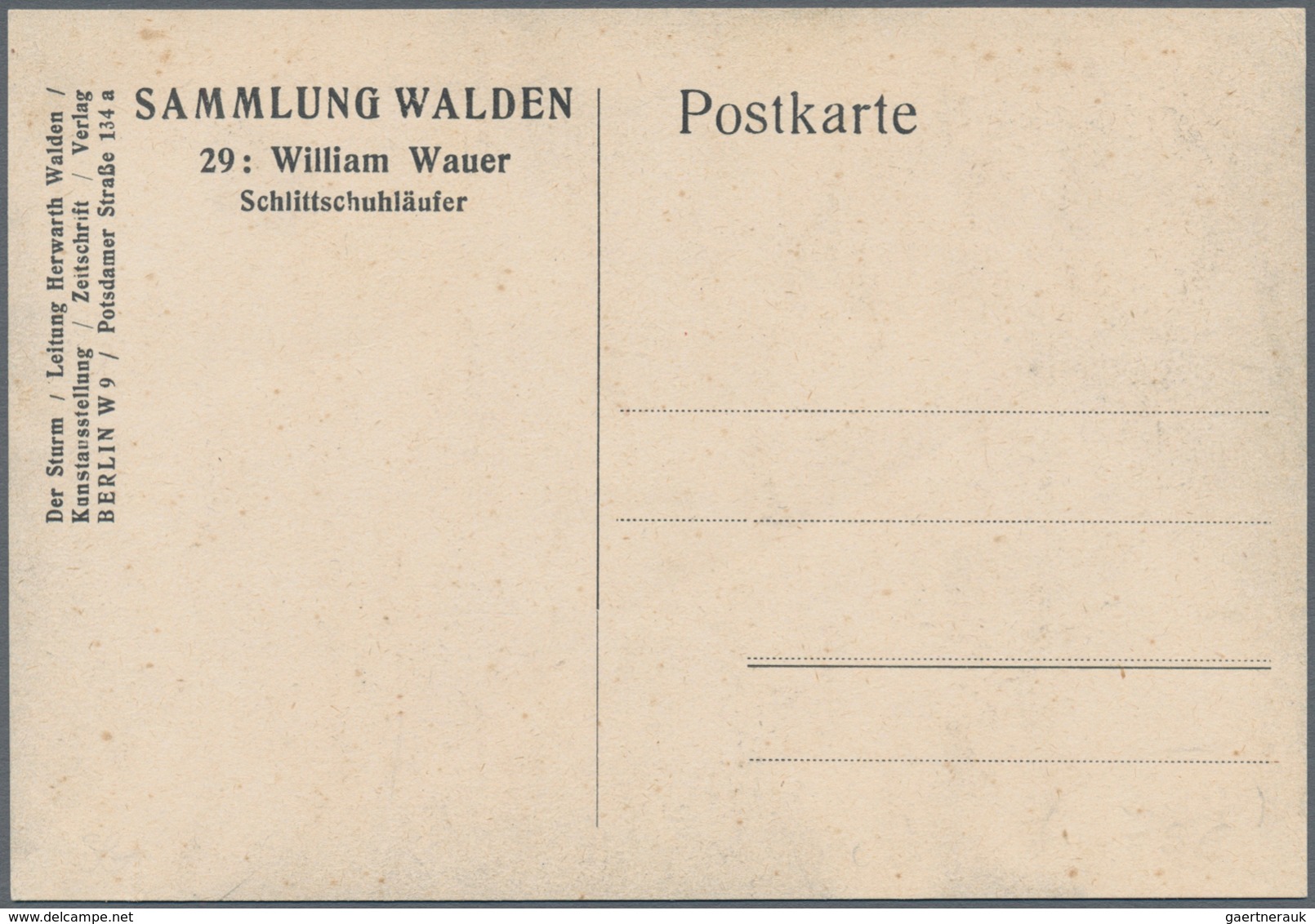 Ansichtskarten: Künstler / Artists: WAUER, William (1866-1962), Deutscher Bildhauer Und Filmregisseu - Unclassified