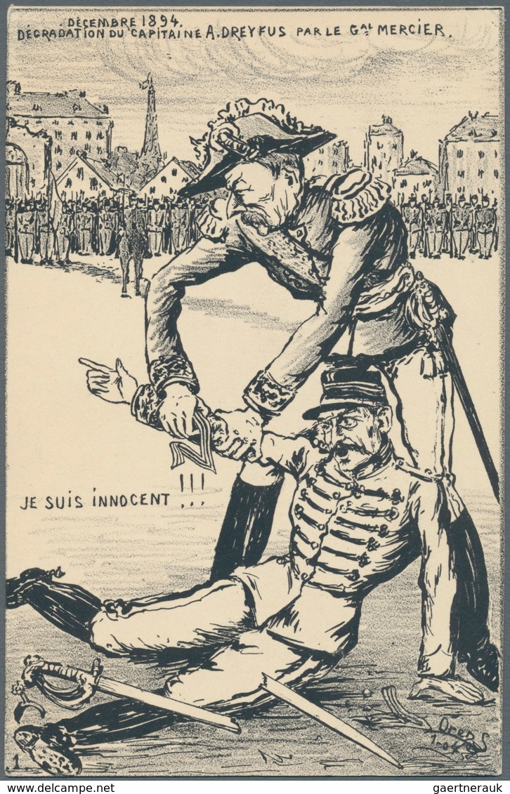 Ansichtskarten: Politik / Politics: Orens, 1904: Zwei verschiedene Serien zu 6 Karten zur Dreyfus- A