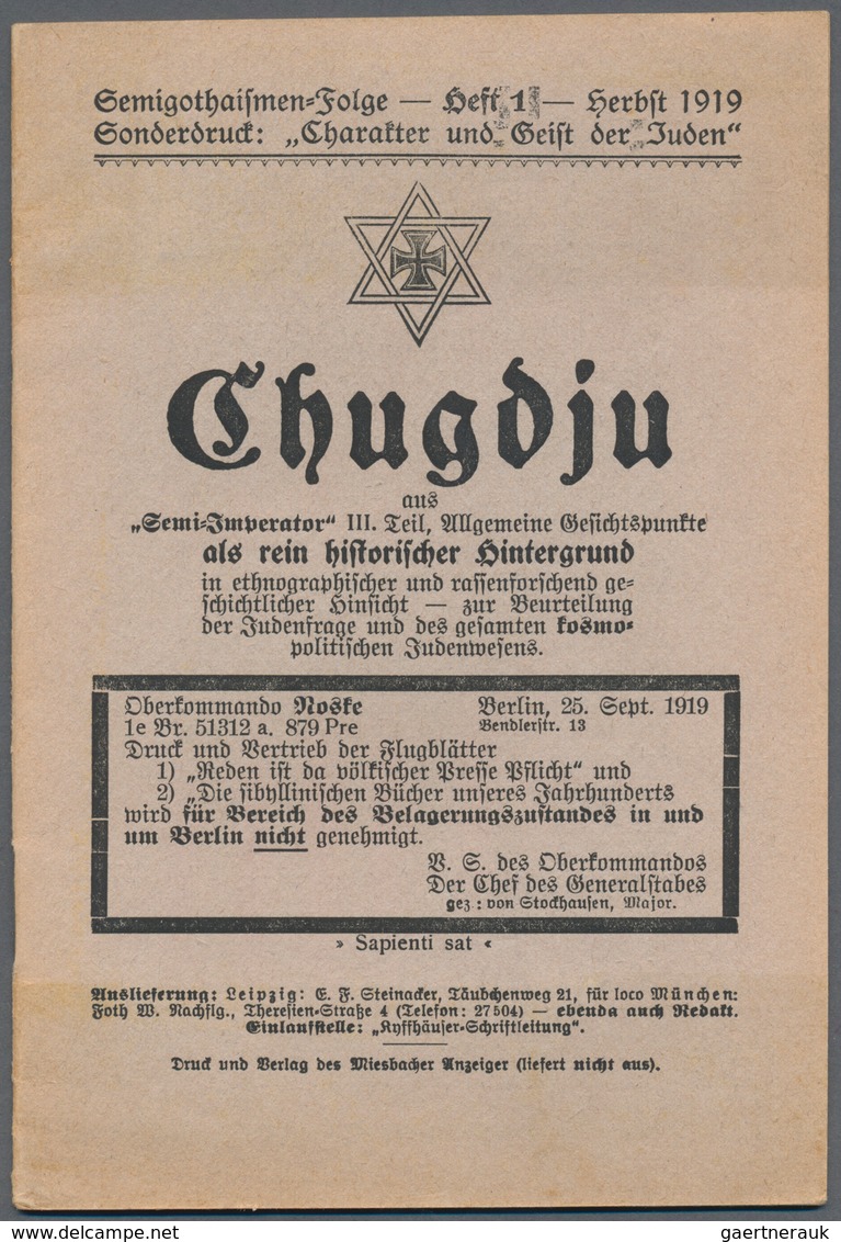Ansichtskarten: Propaganda: 1919. First Booklet In The Semigothaismen-Folge Series From Autumn 1919 - Partis Politiques & élections