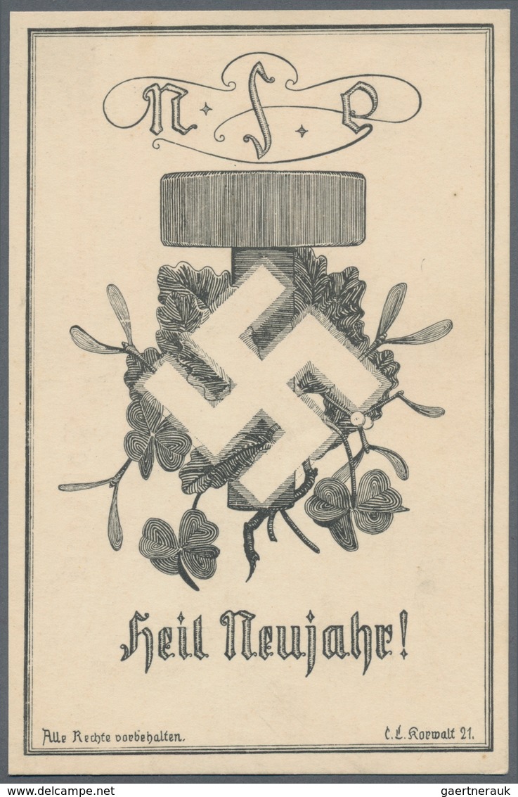 Ansichtskarten: Propaganda: 1921. Heil Neujahr / Happy New Year: Austria Nazi Party Card From 1921! - Partis Politiques & élections