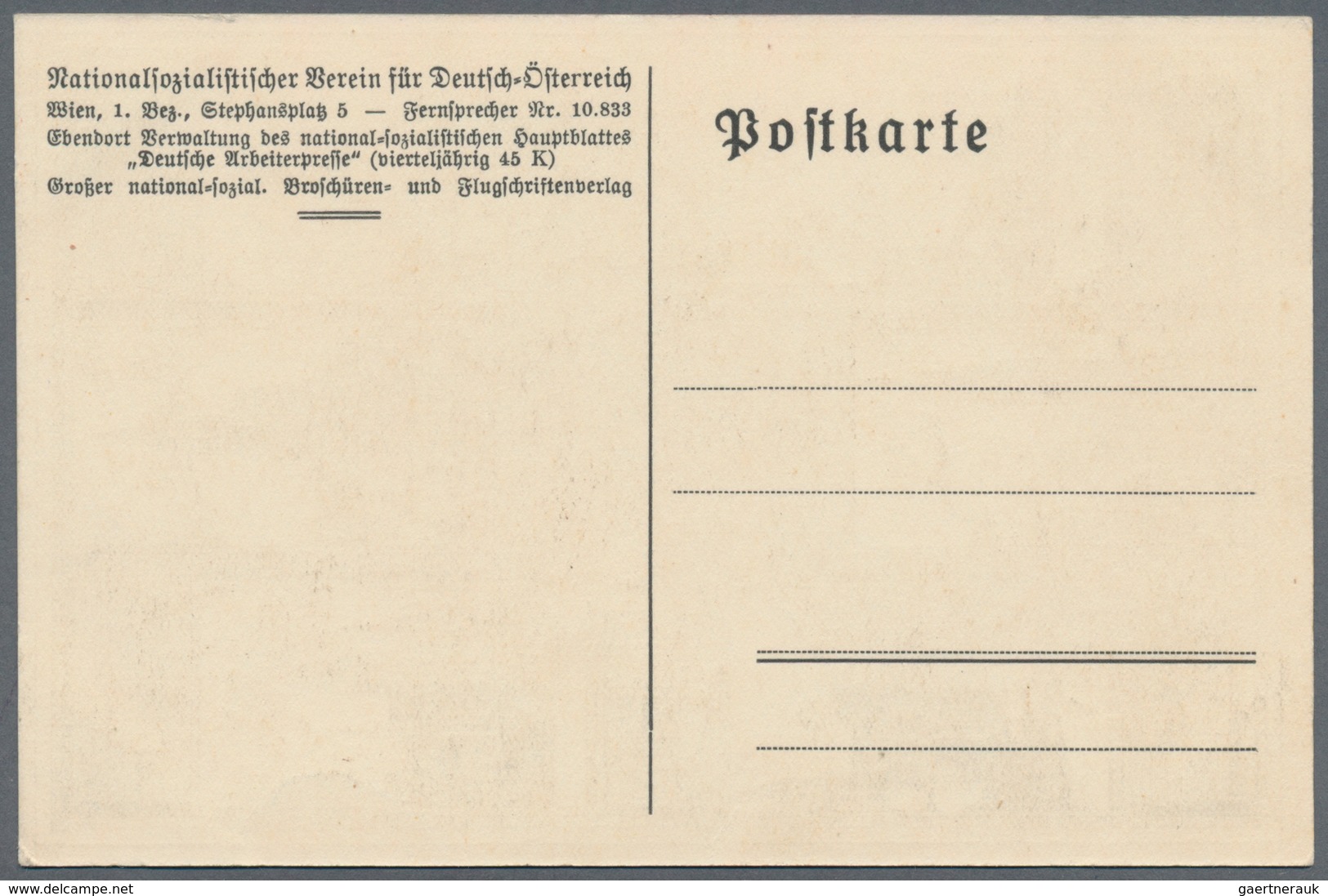 Ansichtskarten: Propaganda: 1921. "Nie Davon Reden, Immer Daran Denken! Troppau, Strassburg, Reichen - Partis Politiques & élections