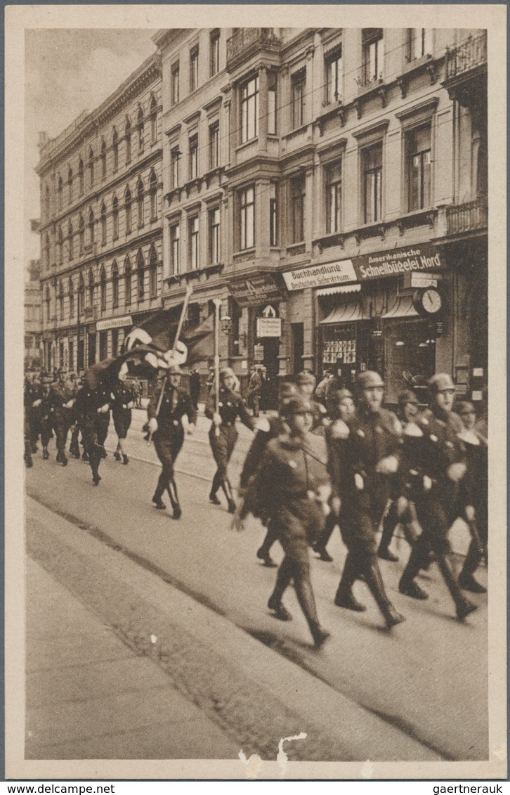 Ansichtskarten: Propaganda: 1927. "Durch Das Judenviertel An Der Buchhandlung Für Deutsches Schriftt - Political Parties & Elections
