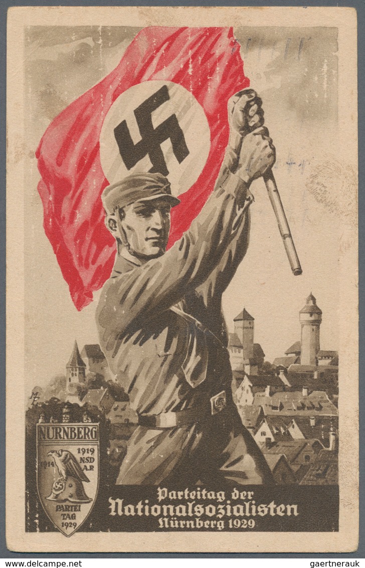 Ansichtskarten: Propaganda: 1929 Reichsparteitag Nr1 Propaganda Card USED RALLY CACHET. A Rare, Earl - Partis Politiques & élections