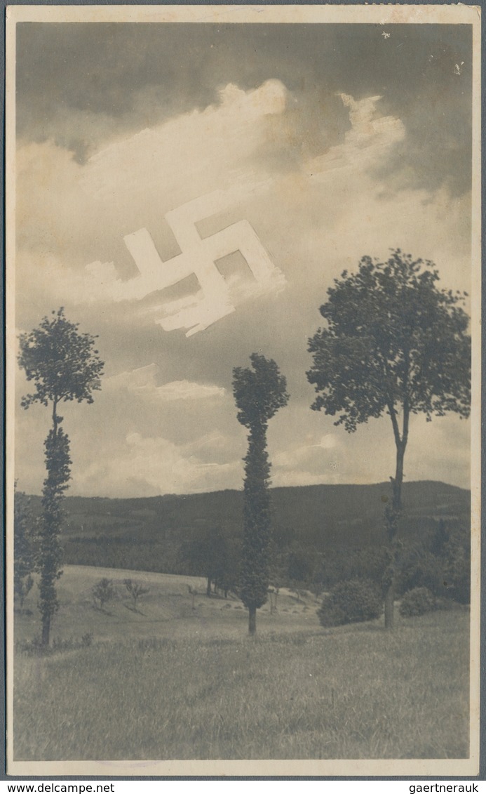 Ansichtskarten: Propaganda: 1930/1934, 3 Fotokarten Mit Aufgehender Hakenkreuz-Sonne Aus Berchtesgad - Parteien & Wahlen