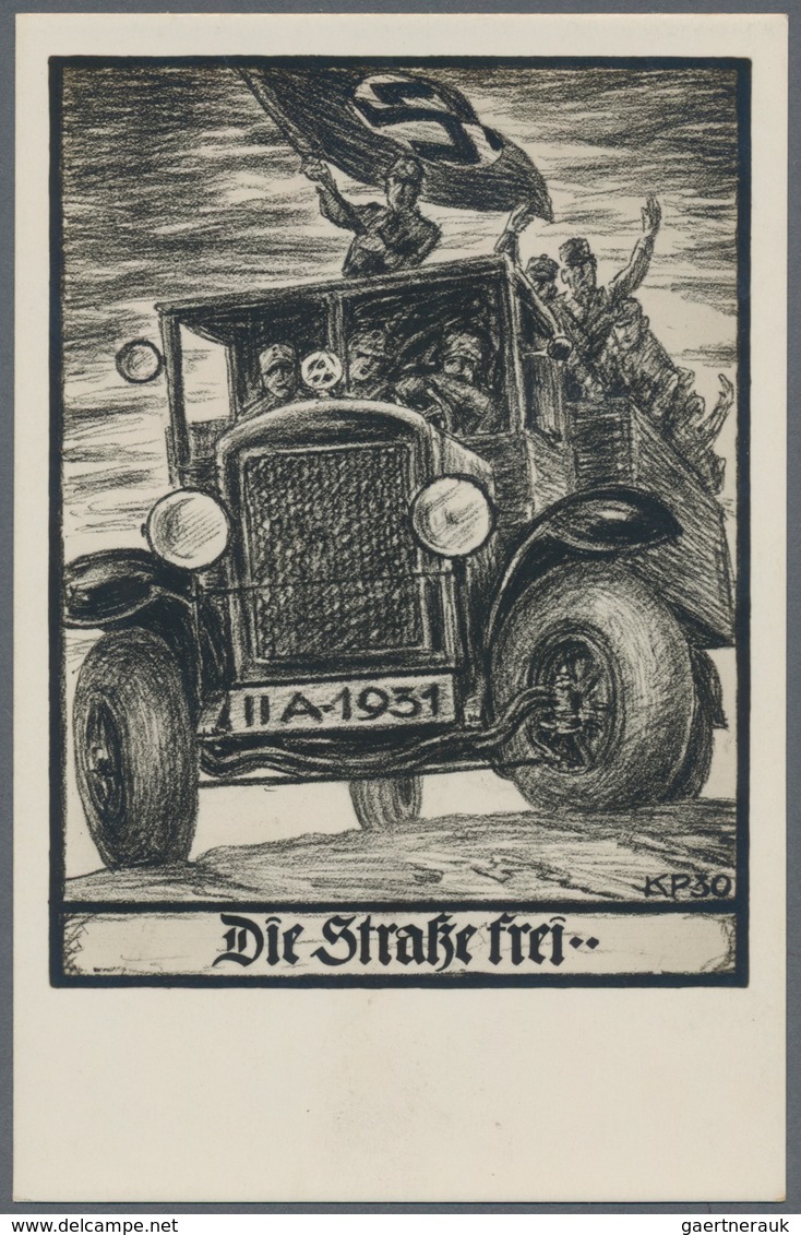 Ansichtskarten: Propaganda: 1930. Die Straße Frei ... / Free The Street ...: Early NSDAP Real Photo - Partis Politiques & élections