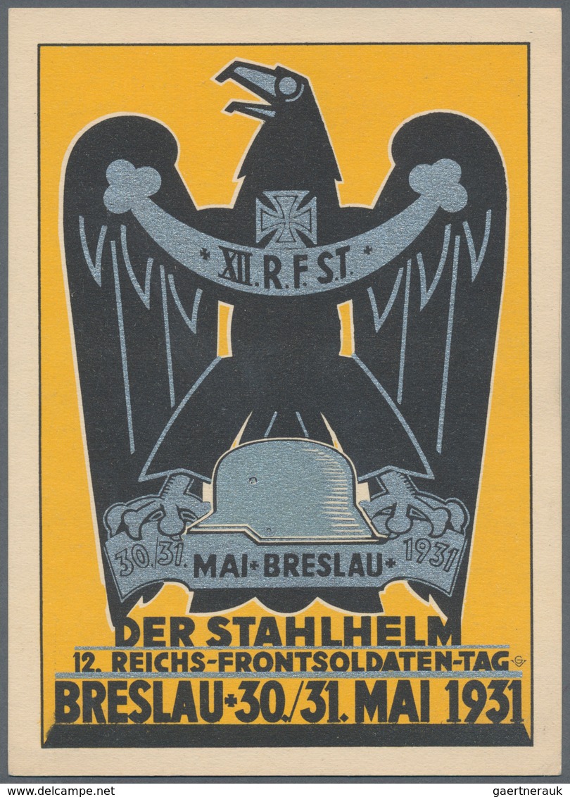Ansichtskarten: Propaganda: 1931 Stahlhelm Breslau. Advertising The 12. Reichsfrontsoldatentag / 12t - Parteien & Wahlen