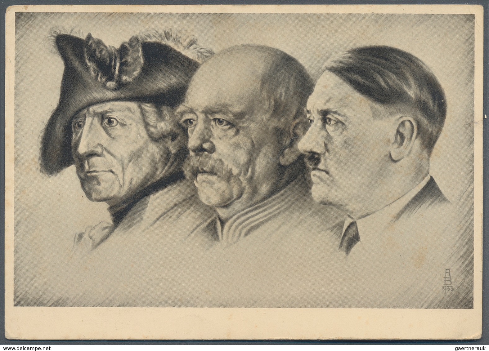 Ansichtskarten: Propaganda: 1933, Zwei Karten "Männer Der Zeit" Friedrich Der Große, Bismarck Der Ei - Parteien & Wahlen