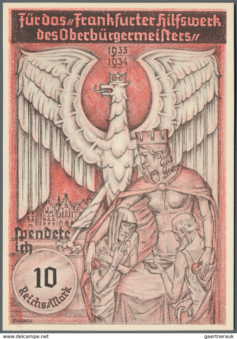 Ansichtskarten: Propaganda: 1933/1934, Spendenkarte "Frankfurter Hilfswerk Des Oberbürgermeisters Sp - Parteien & Wahlen