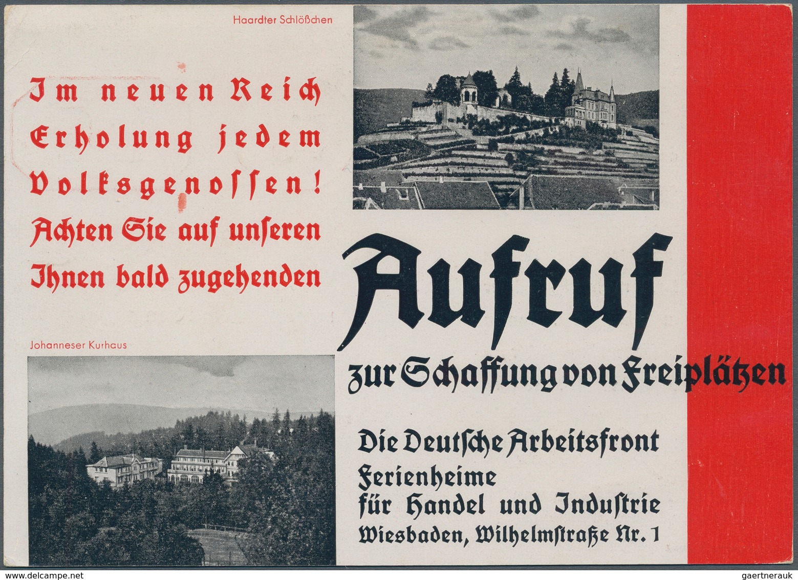 Ansichtskarten: Propaganda: 1933, "Aufruf Zur Schaffung Von Freiplätzen...", Farbige Propagandakarte - Parteien & Wahlen