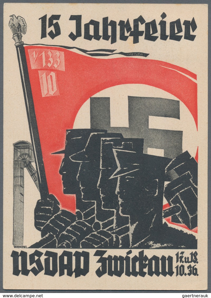 Ansichtskarten: Propaganda: 1936. Scarce 15th Anniversary Zwickau Nazi Party SA Celebration For Zwic - Partis Politiques & élections