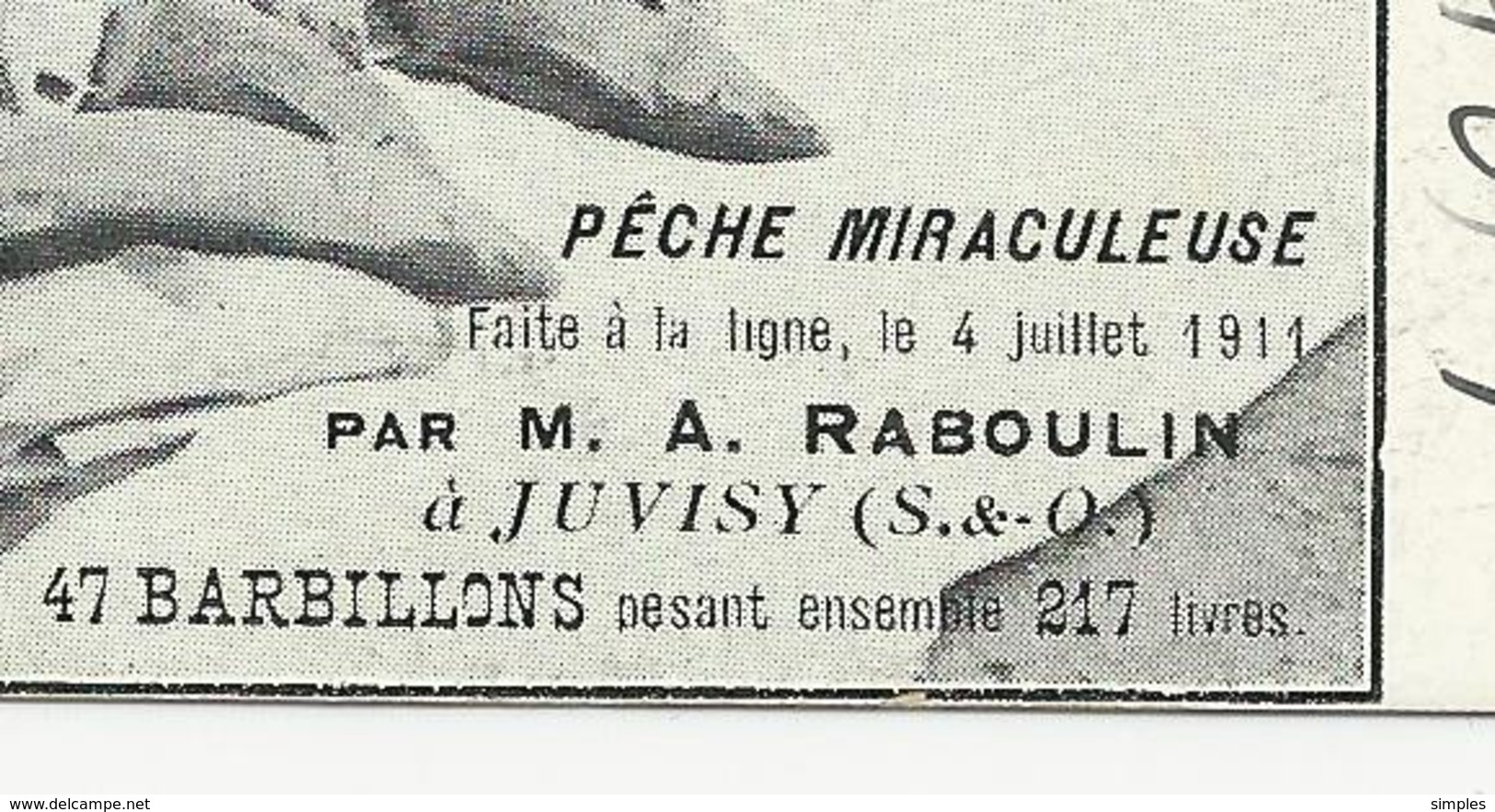 CPA De Juvisy Pêche Miraculeuse En 1911   3 Scans - Juvisy-sur-Orge